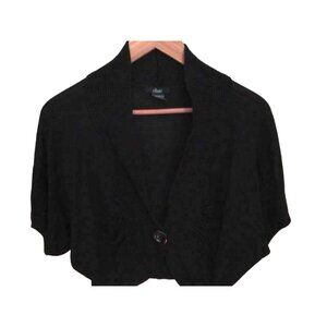 Selé Black Short Sleeve Button Bolero‎ Shrug Jacket Medium